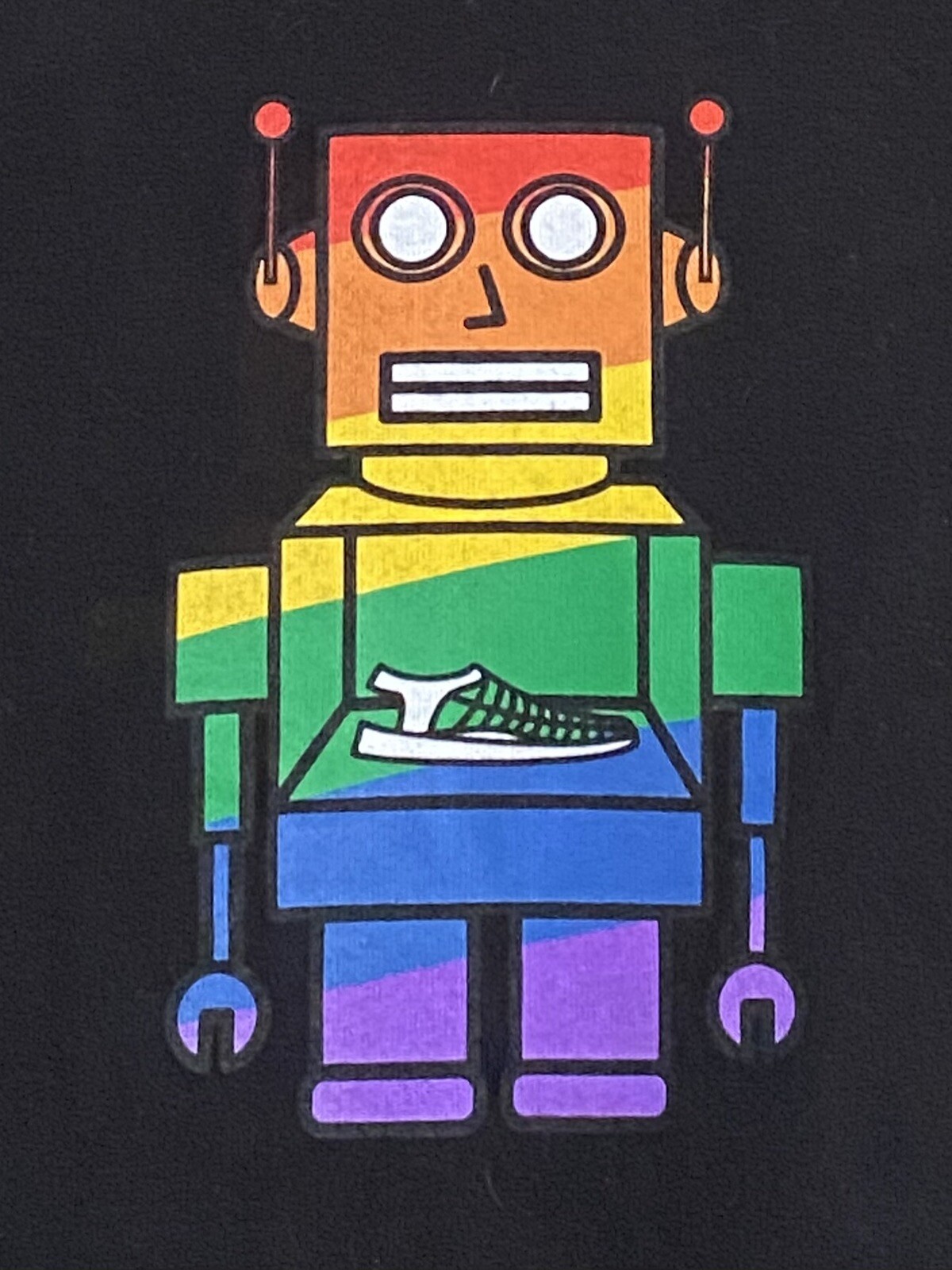 Keen Rainbow Pride Black Shirt M Robot LGBTQ Uneek Sandals gallery