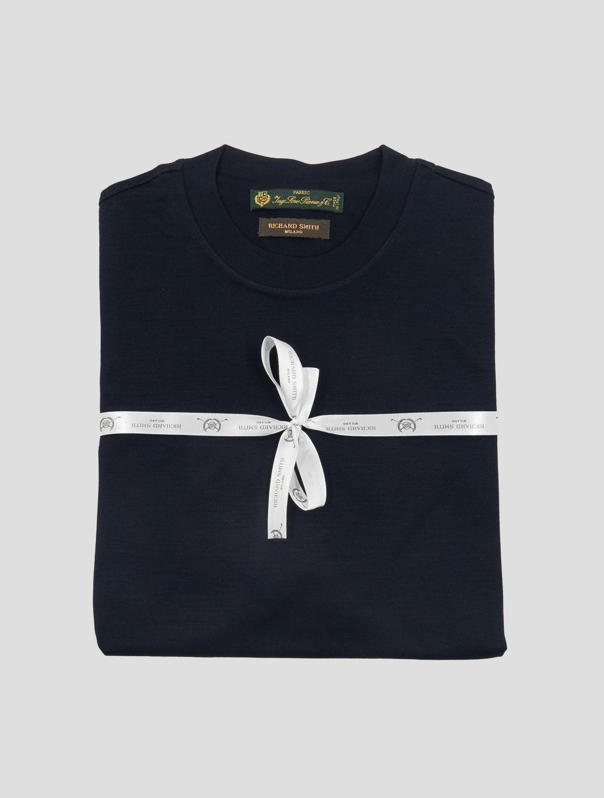 NEW RICHARD SMITH DARK BLUE LORO PIANA WOOL AUSTRALIS AQUA T-SHIRT EU 56 - US 4 gallery