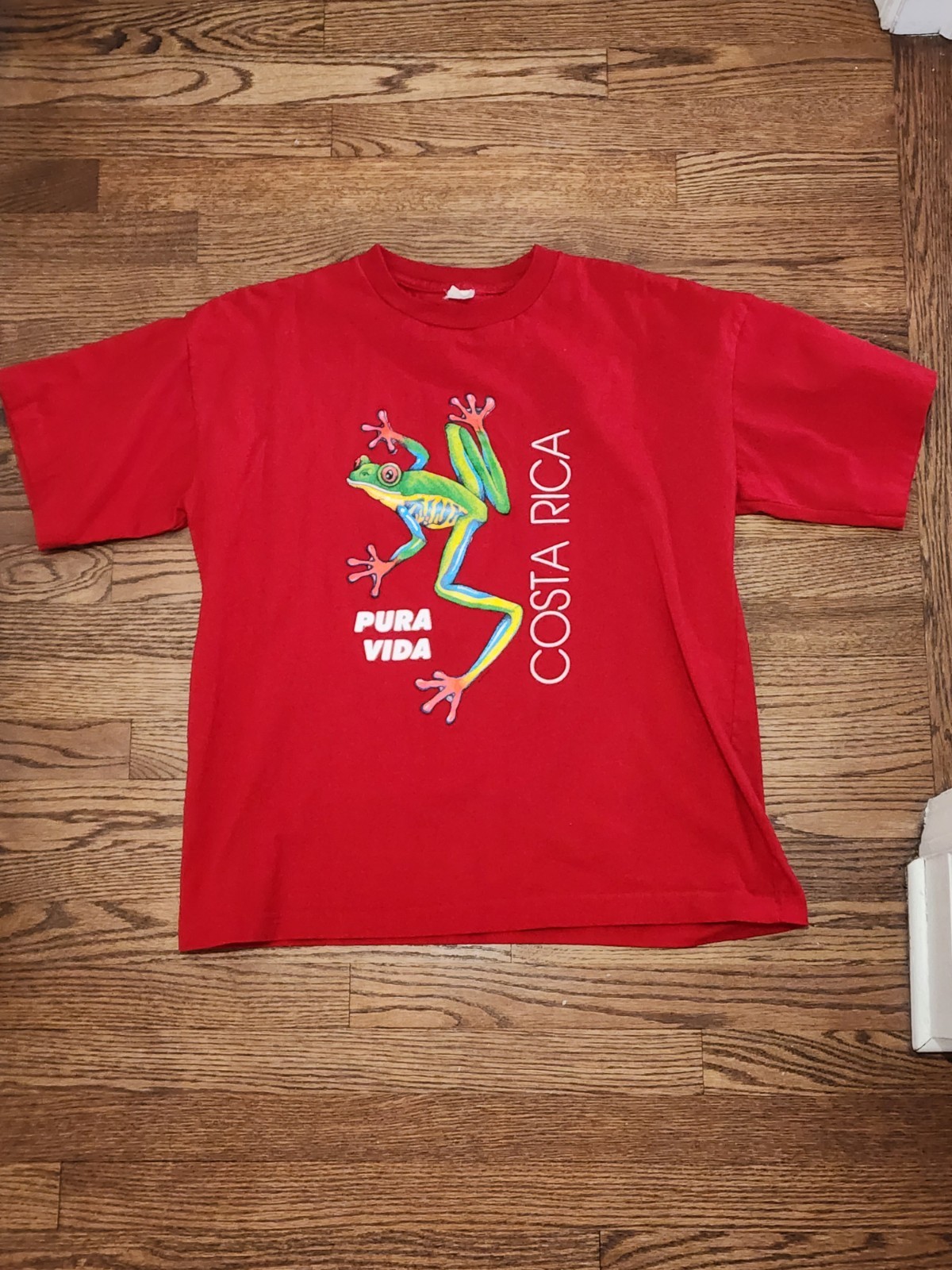 Vintage 90s Costa Rica Pura Vida Tree Frog T-Shirt XL Red Comfort Vanguard gallery