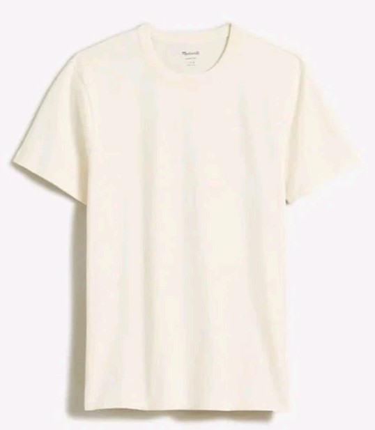Madewell Garment Dyed Allday Crewneck Tee Lighthouse Ivory Mens XS XSMALL NWT gallery