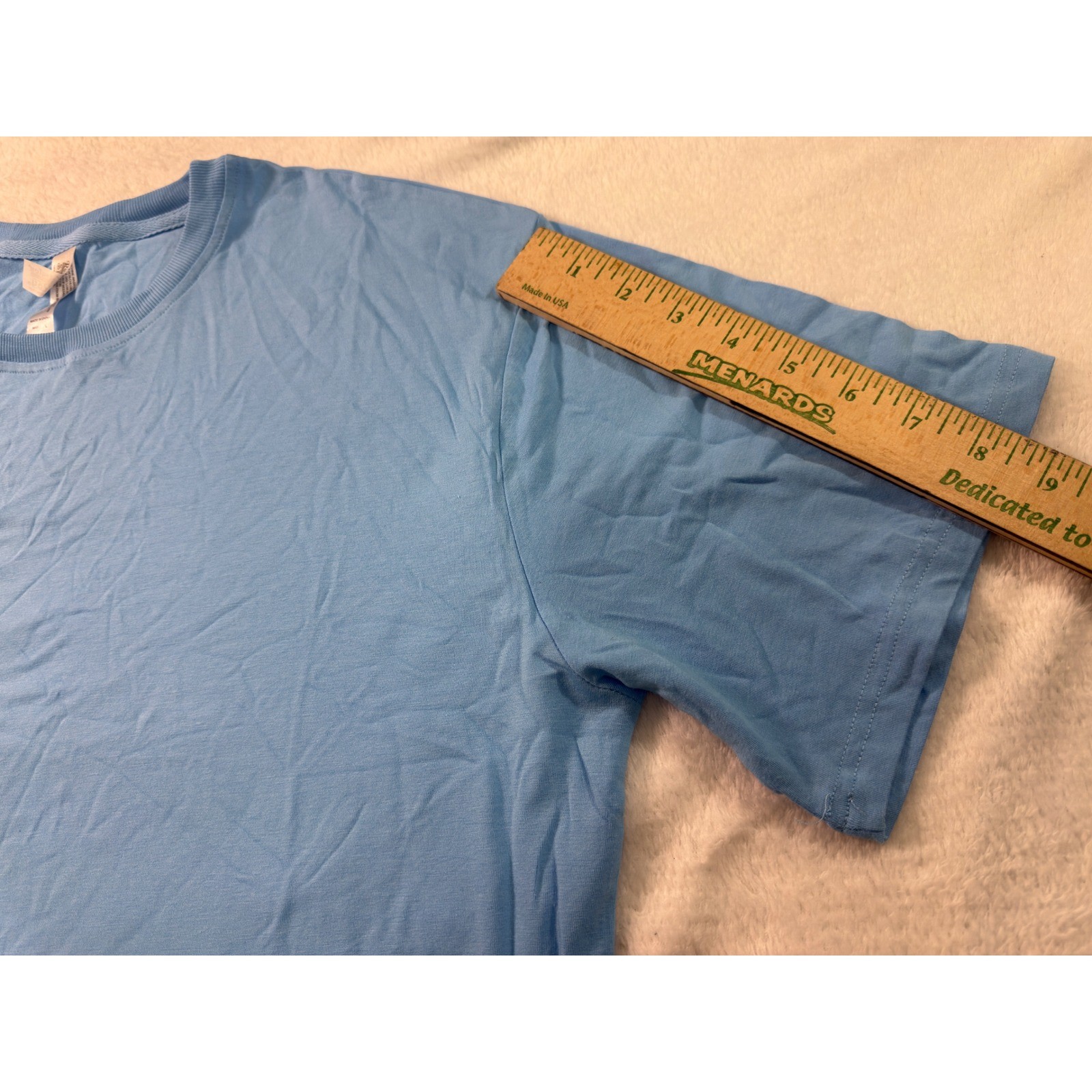 Royal Avalon Mens Bamboo Cotton Blend Crewneck T-Shirt Light Blue Large gallery