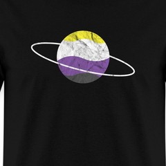 Non Binary Enby Flag Retro Planet Pride Men’s T-Shirt