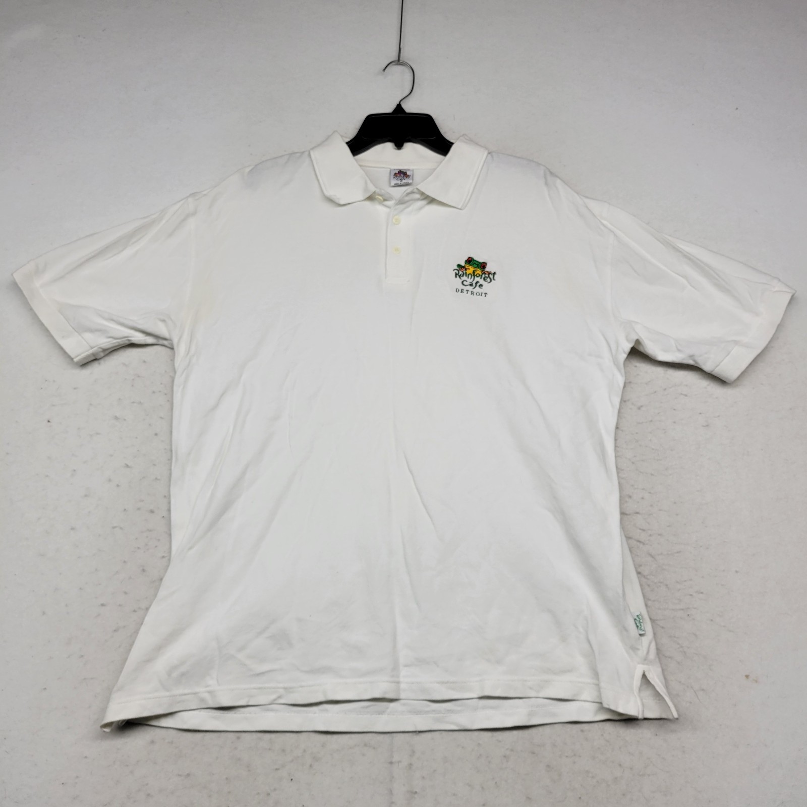 Vintage Rainforest Cafe Shirt Mens Extra Large White Logo Embroidered Detroit XL