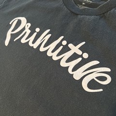 Primitive Nuevo Suede Script Skater Black T-Shirt 100% Cotton Men’s Large Casual