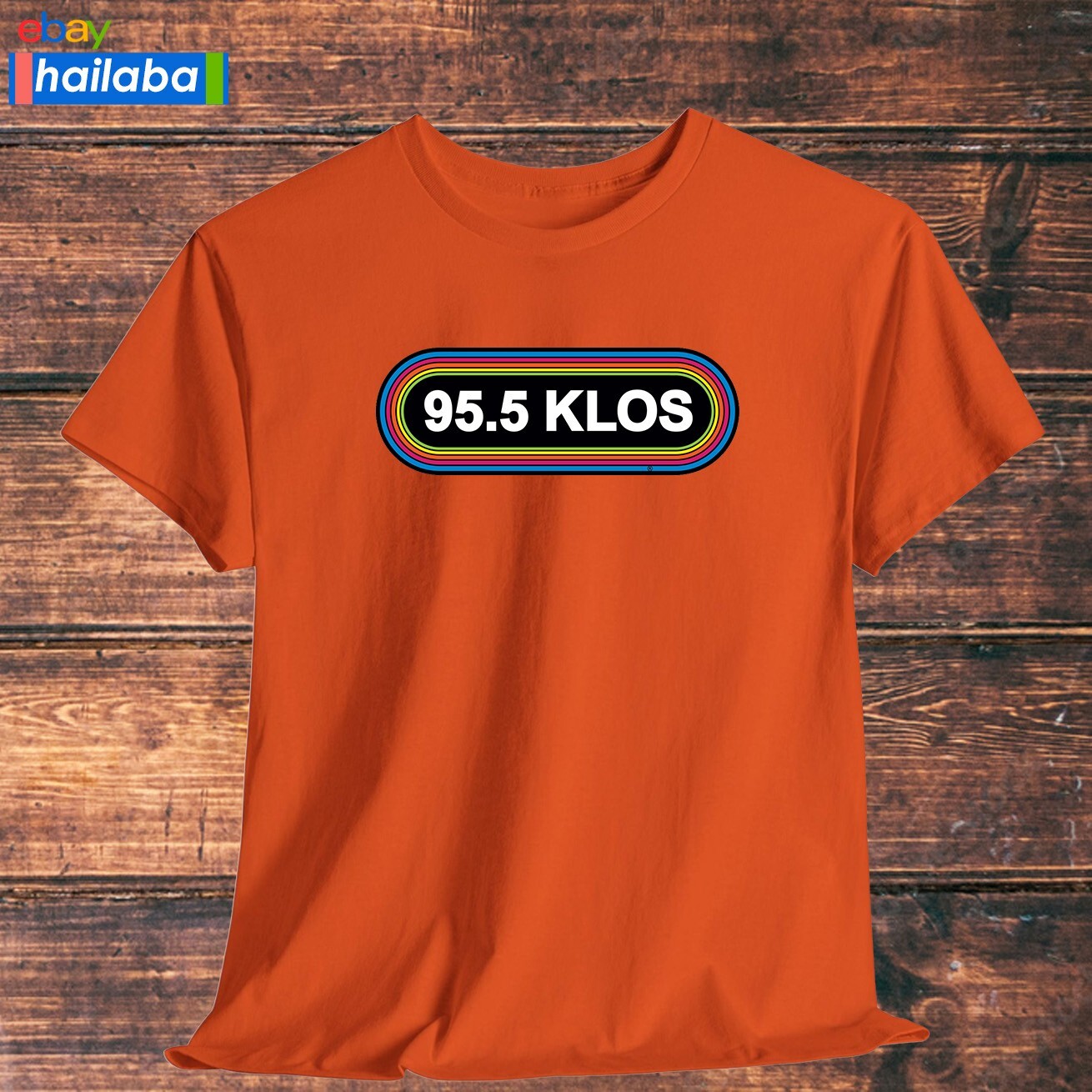 95.5 Klos Rocks Radio Logo Shirt Black/Navy/Grey/White/Orange T-Shirt S-5XL gallery