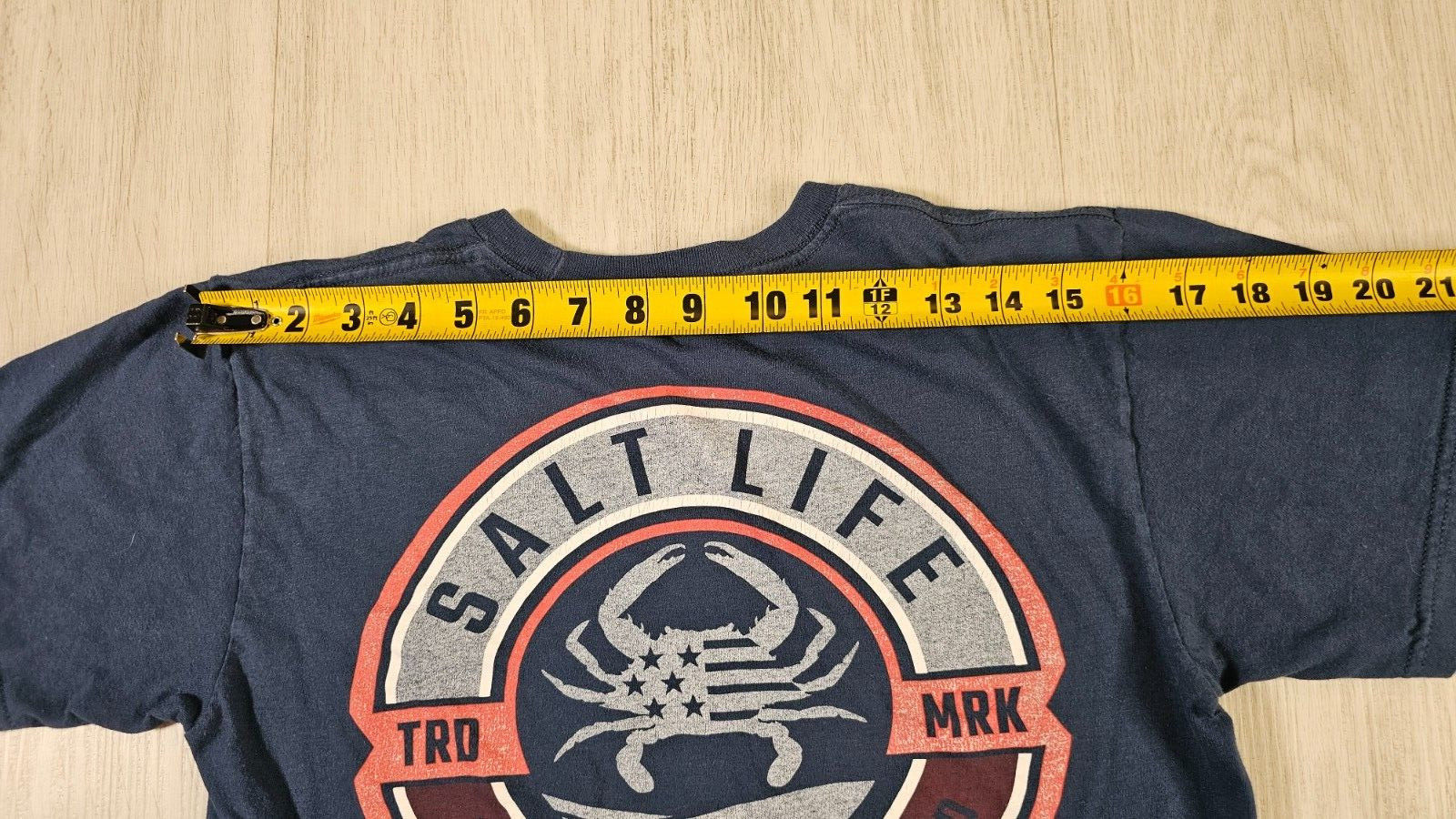 Salt Life Live Salty T Shirt Small Logo Cotton Blue gallery
