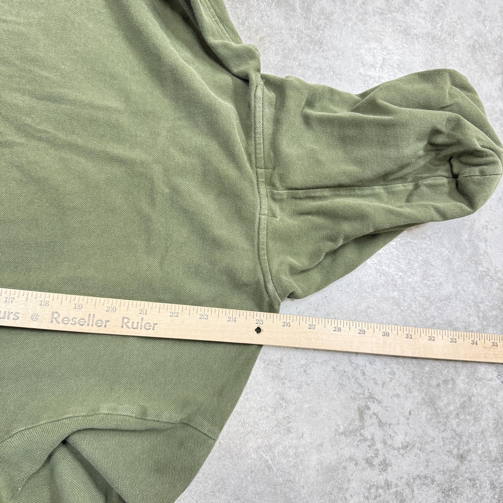 Polo Ralph Lauren Hooded Shirt Mens Medium Green Pullover Utility Pocket Olive gallery