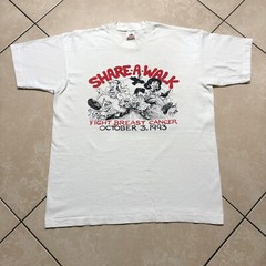 RARE Vintage 1993 Share A Walk Breast Cancer Robert Crumb Art T-Shirt Large VTG