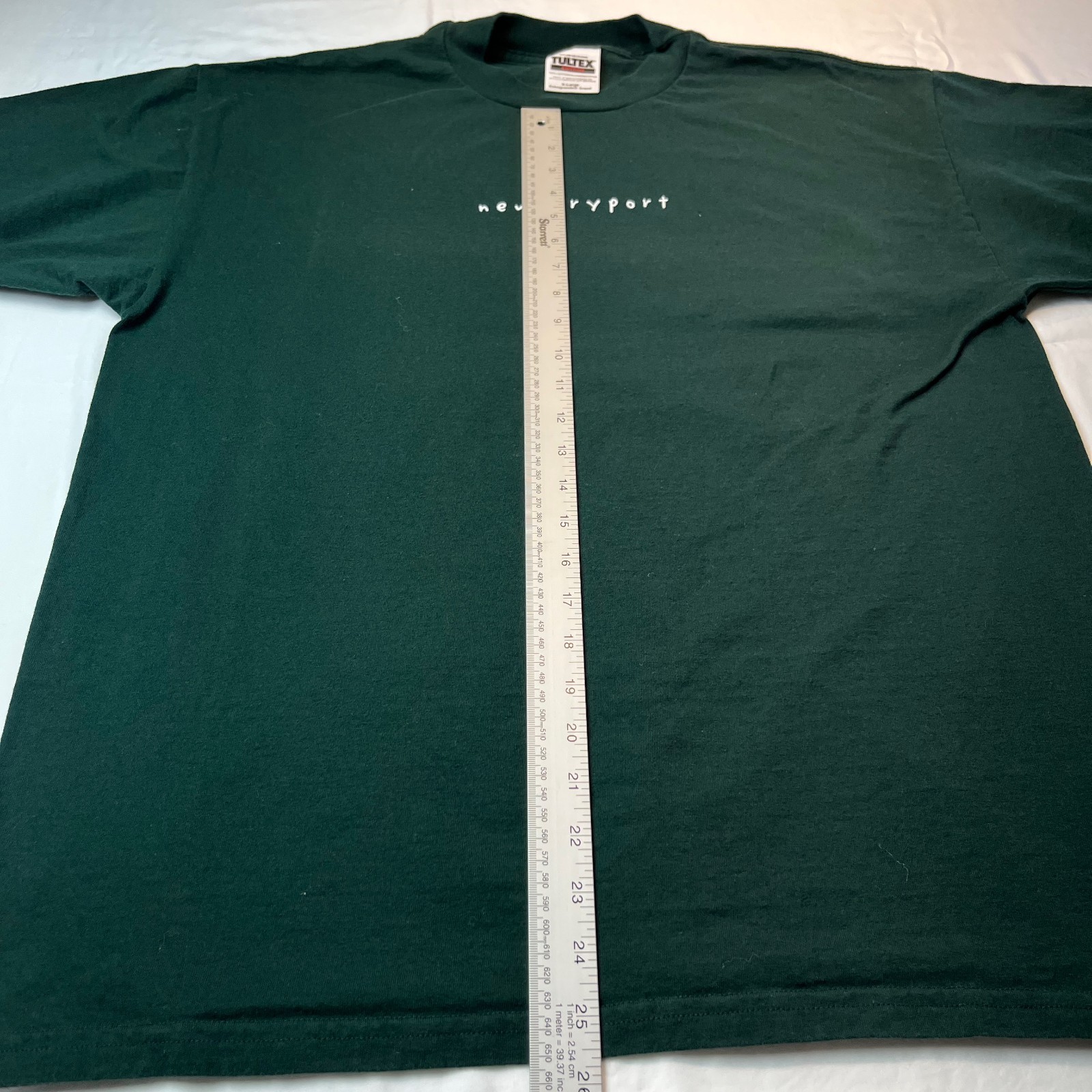 Vintage Y2K Newburyport Massachusetts Spellout T Shirt TULTEX Size XL Green gallery