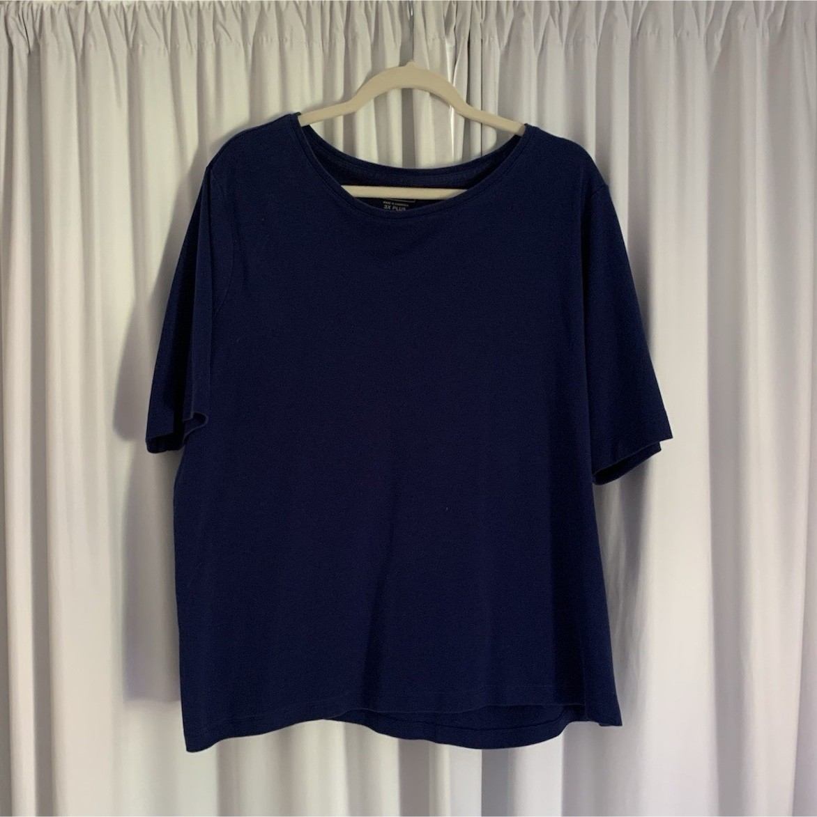 L.L.Bean Men’s Big & Tall 3X Plus Blue Solid Crew Neck Short Sleeve T-Shirt
