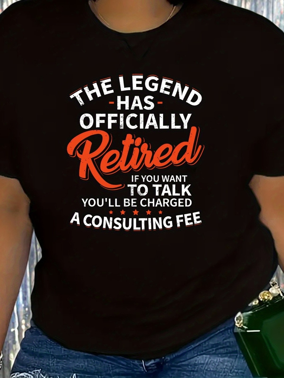 Plus Size, 1pc Women’s Plus Size The Legend Has Officially Retired Printed T-S