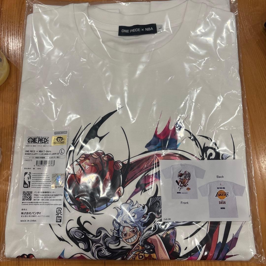One Piece x NBA Lakers Collab T Shirt White Size L New