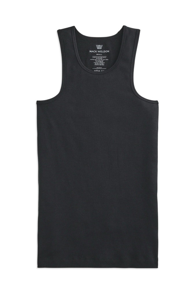 Mack Weldon Men’s 18-Hour Rib Tank Top Size M, Pack Of 3, Black/Grey/White – NEW