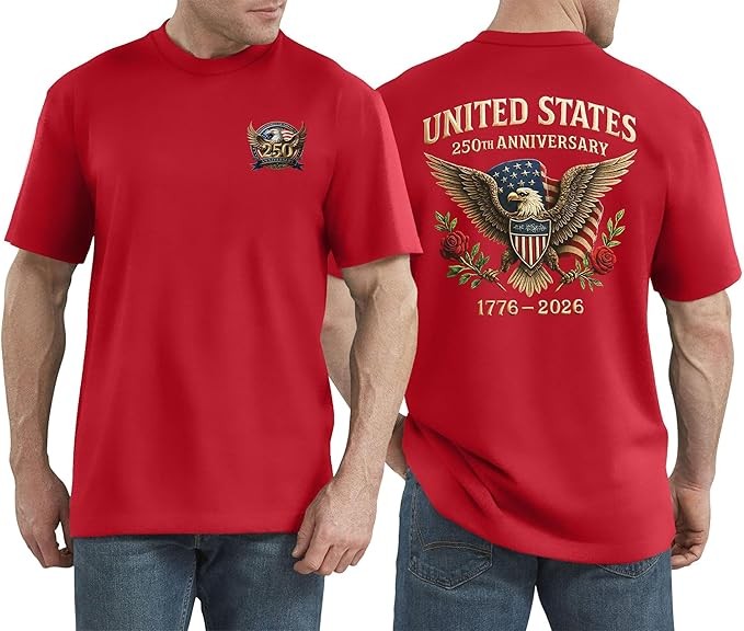 USA 250th Anniversary Semiquincentennial T-Shirt 1776 2026 Patriotic Men Tee