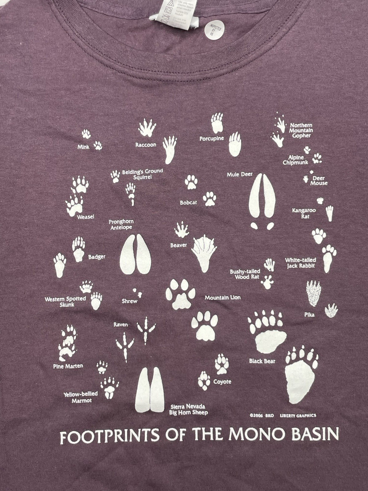 Liberty Graphics Plum Footprints Of The Mono Basin Glow In The Dark T-Shirt NWT gallery