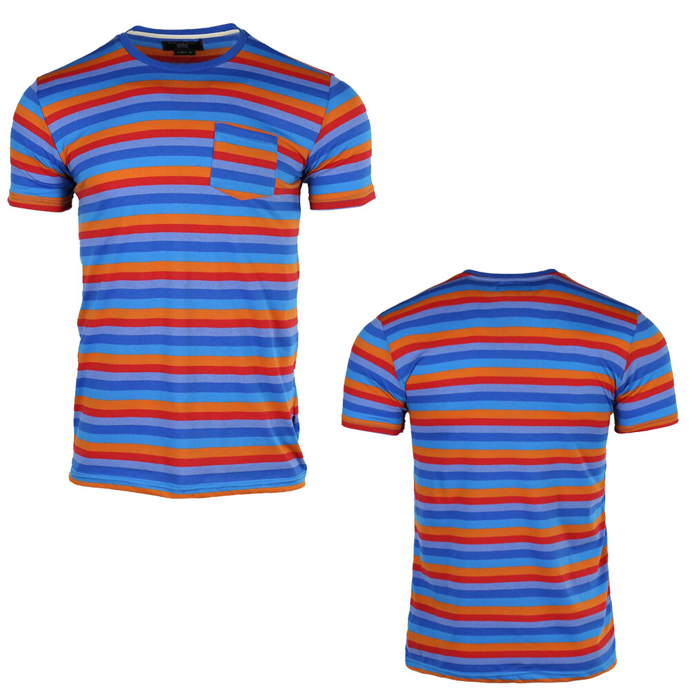 Beautiful Giant Men's Fashion Striped Pocket T-shirt Crewneck Regular ORANGE gallery