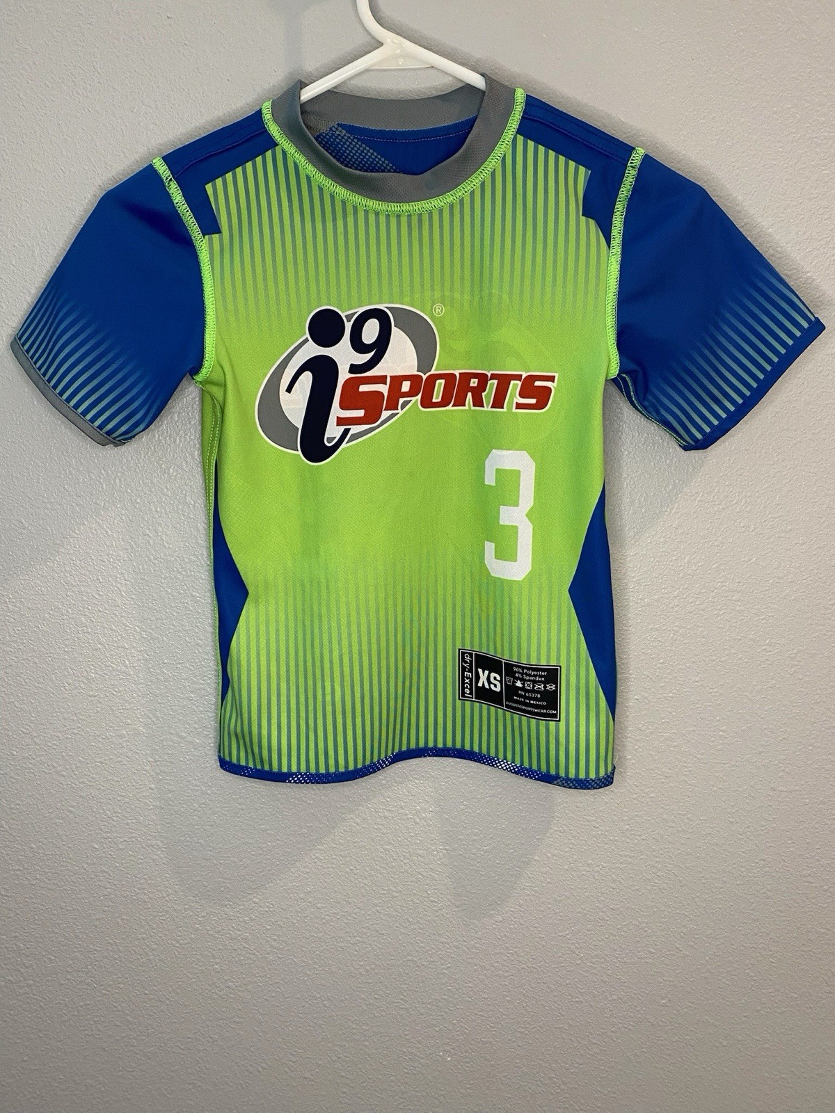 i9 Sports #3 Youth XS Athletic Jersey-reversible Short Sleeve T-shirt