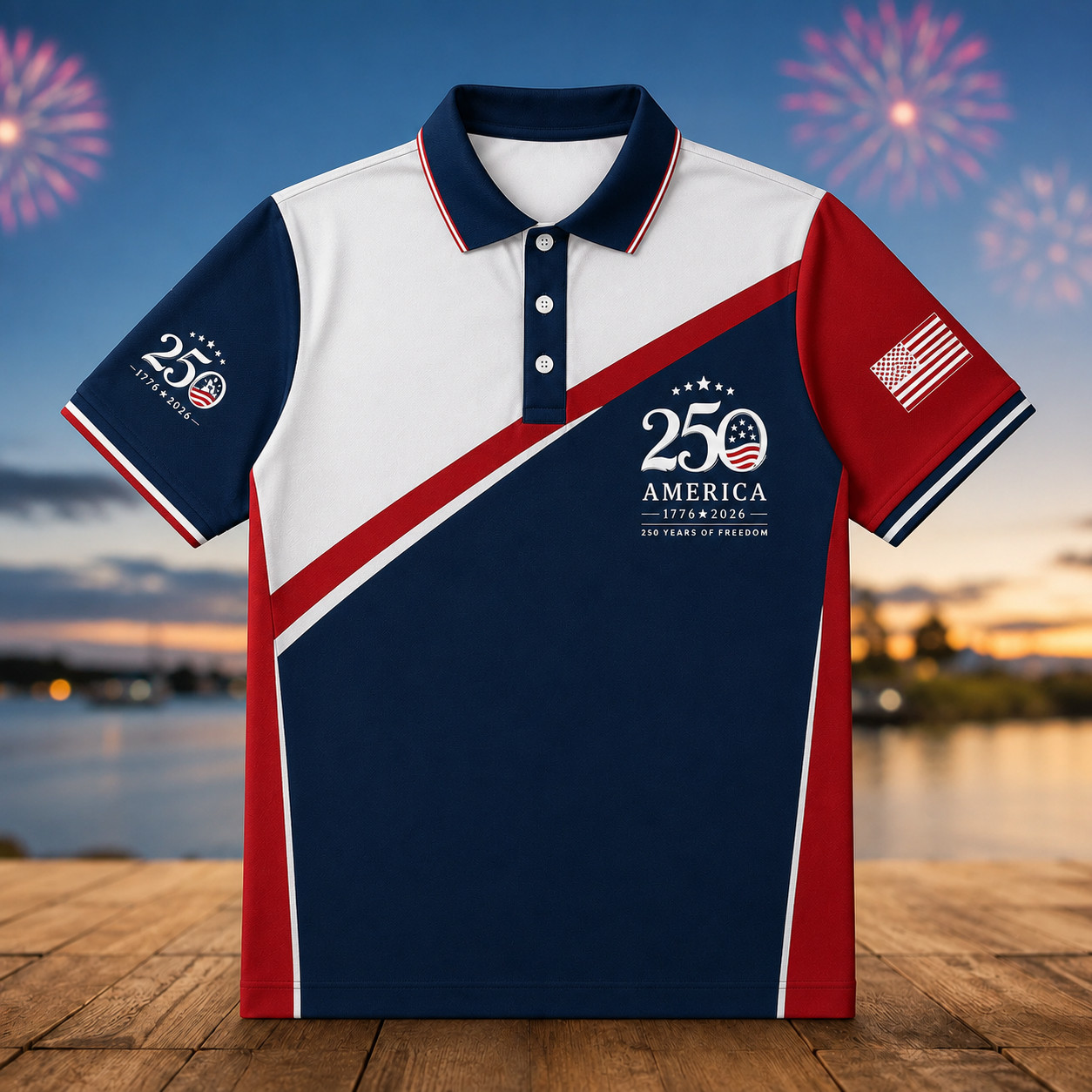250th Anniversary Patriotic Polo Mens United States Of America 1776-2026 (S-5XL) gallery