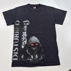Vintage 90s Disturbed Smile Face Rock Giant Tag Band T-Shirt Size Medium