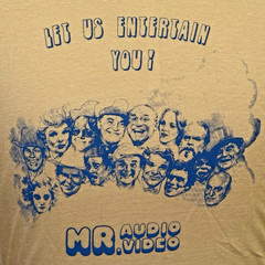 Vintage MR. AUDIO VIDEO T-shirt Bantam’s tag LARGE Tan Color 70s 80s Hollywood