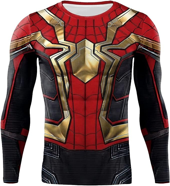 Men's T-shirts Spider Superhero Compression Tights Long Sleeve Tops Tee Gym gallery