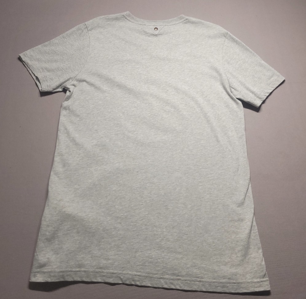 BMW Men’s M Gray V-Neck T-Shirt Tonal Raised Logo 100% Cotton Made Turkey gallery