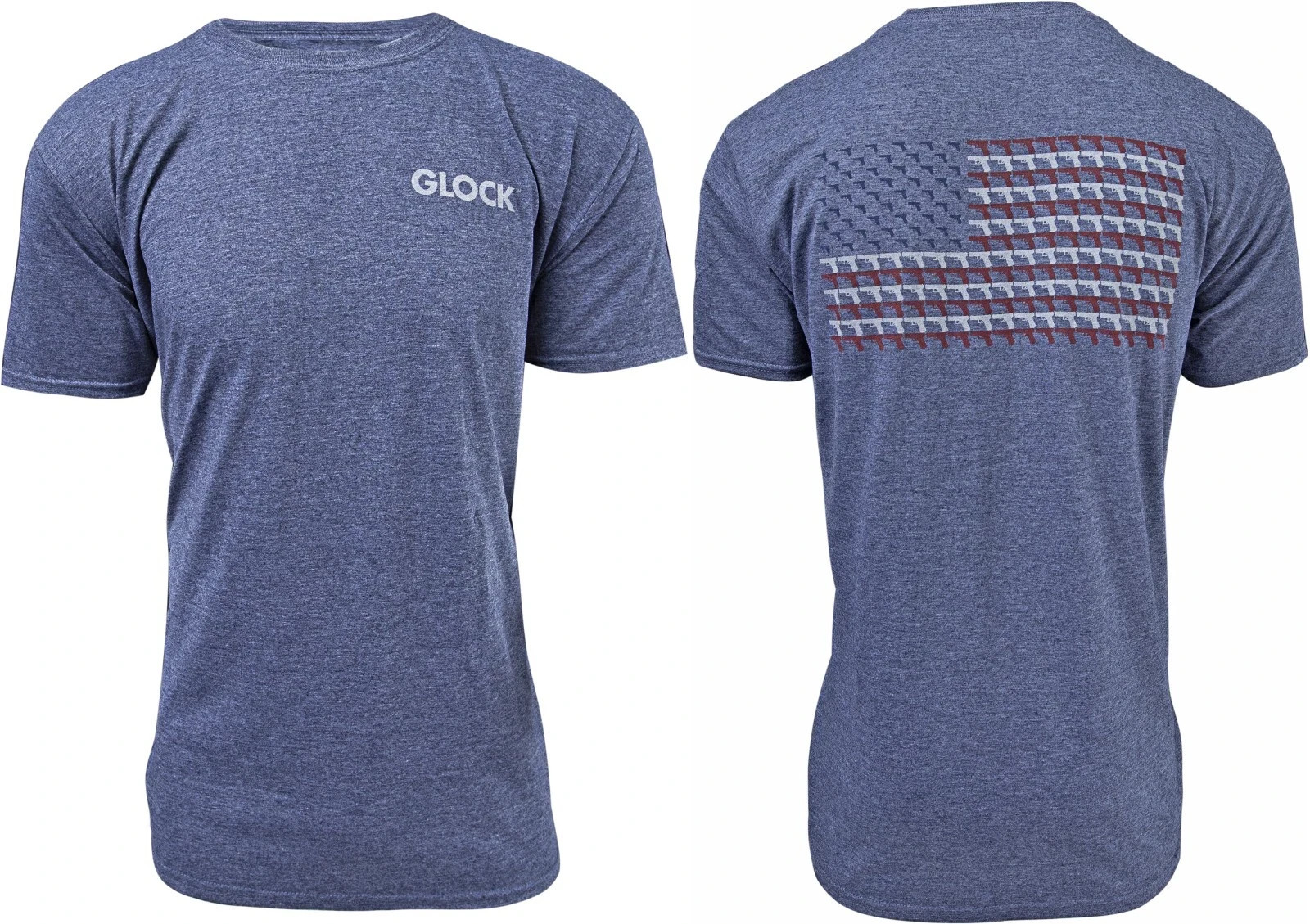 Glock Pistol Flag T-Shirt Heather Navy Cotton Short Sleeve AA7515 Fast Free Ship gallery