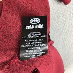 Ecko Unltd Shirt Mens XL Red Short Sleeve Hoodie Pullover Kangaroo Pocket Logo
