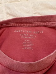 American Eagle Super Soft Men’s Pink Graphic Logo Crew Neck T-Shirt, M