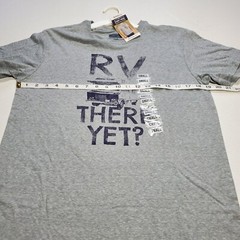 RV There Yet? Mens Camping Graphic Ultra Soft Small T Shirt Tee Grey NEW