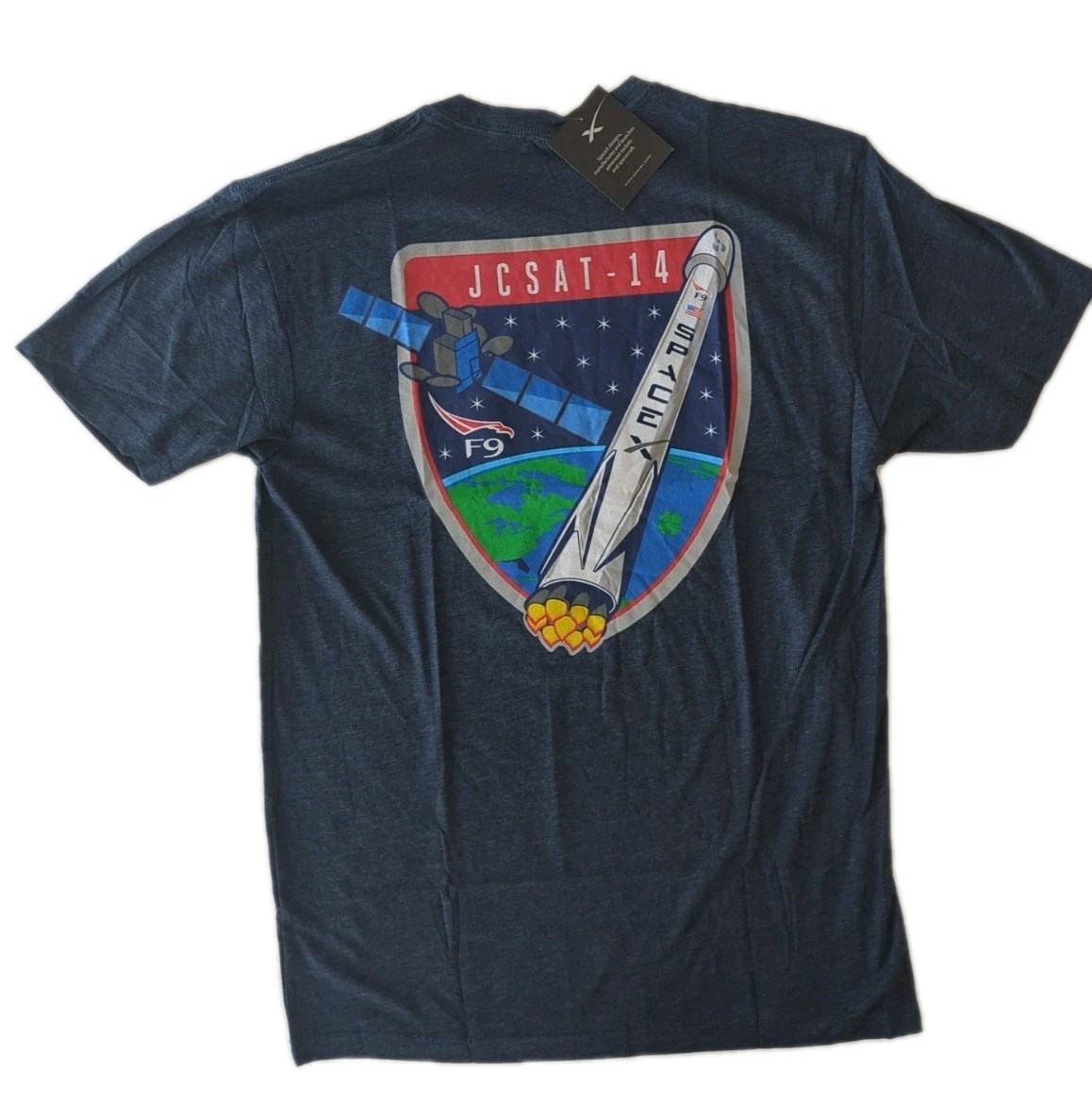 Space X Tshirt NWT Men's Size Large Falcon F9 JCSAT-14 gallery
