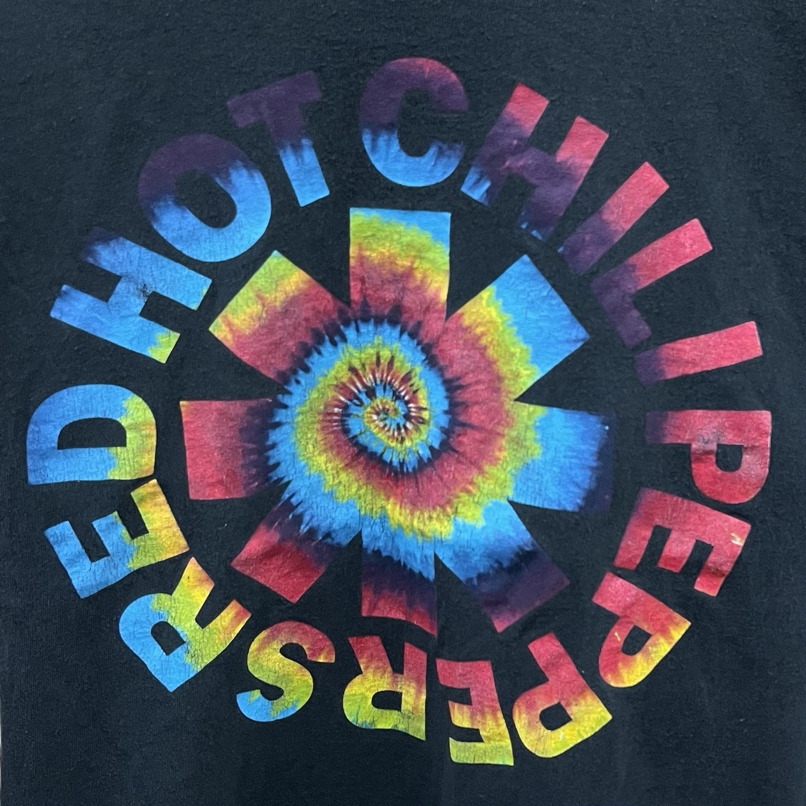 Red Hot Chili Peppers Multicolor Tie Dye Graphic Band Tee Shirt Black Mens Large gallery