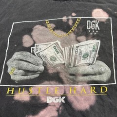 DGK Hustle Hard Bleach Wash Graphic Tee Mens Large Black Money Graphic T-Shirt