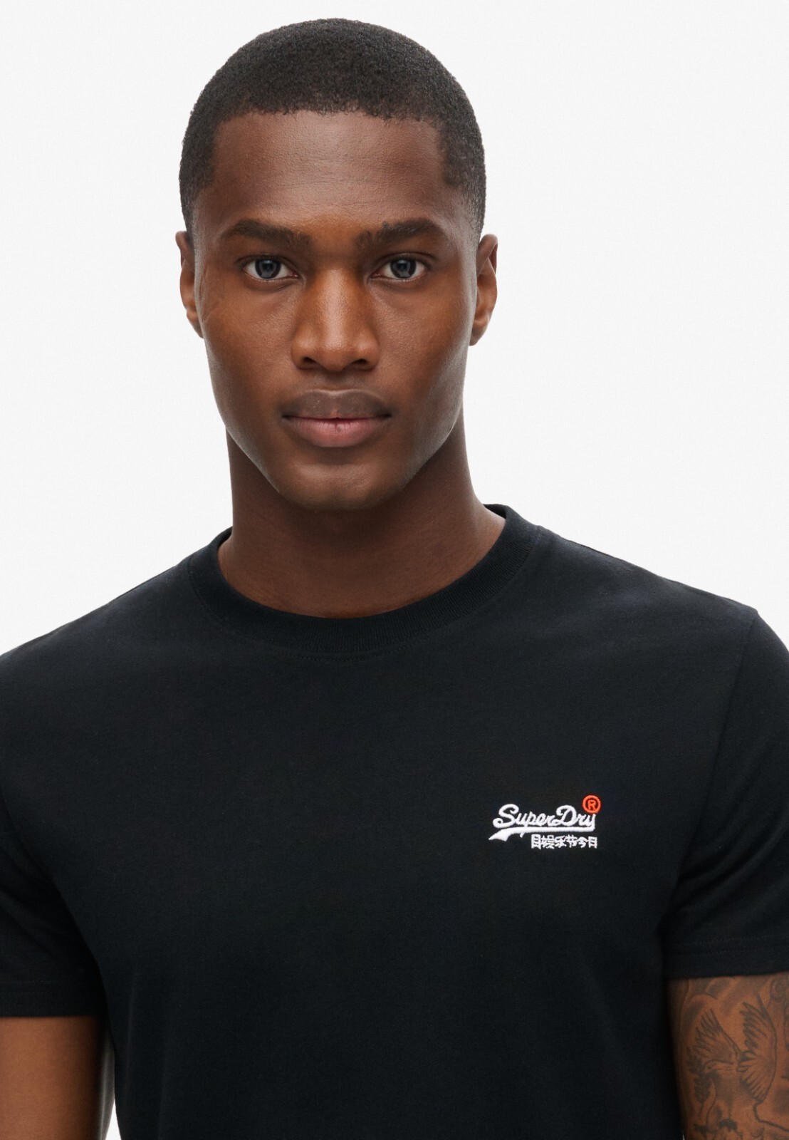 Superdry T Shirt Crew Neck Short Sleeve Contrast Emb Tee Black White Navy Blue gallery