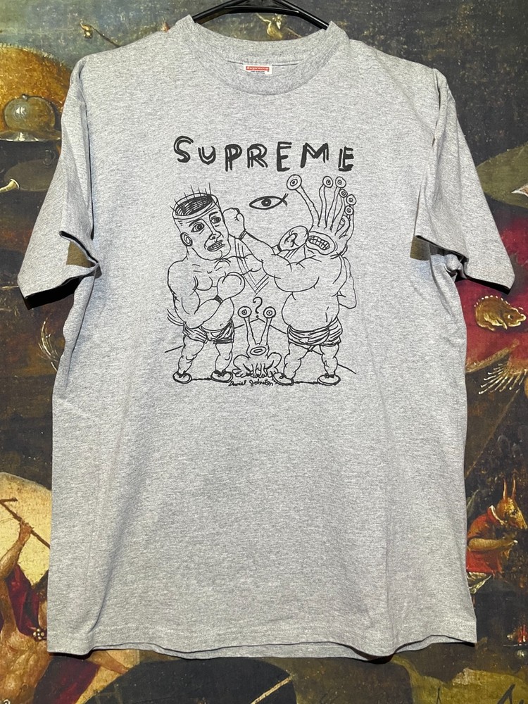DANIEL JOHNSTON for SUPREME Eternal Fight Tee LARGE 2012 Gray Shirt SS12 RARE