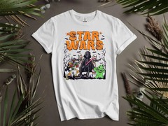Disney Star Wars Characters Mummy Halloween White T-shirt