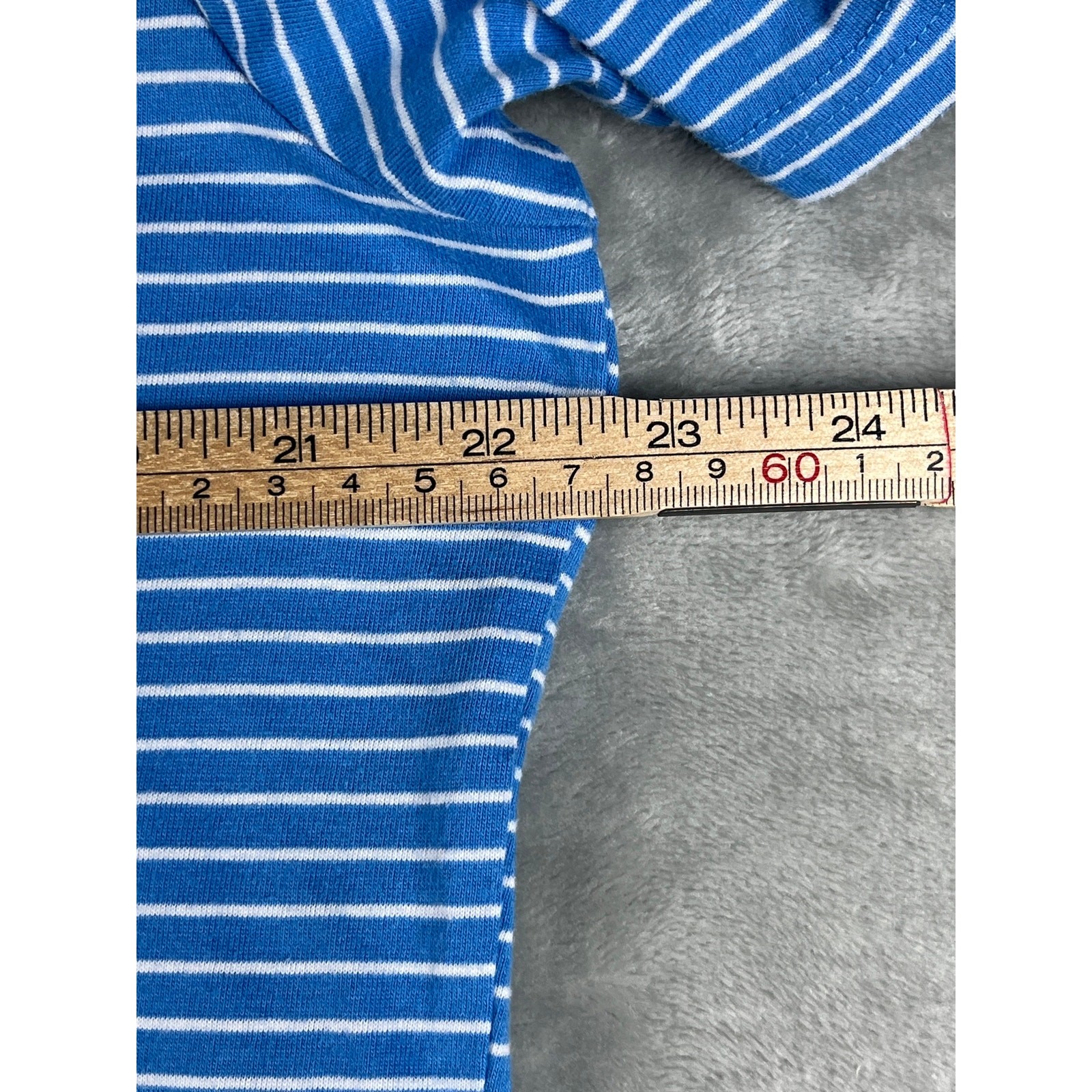 Nautica Sleepwear Blue Striped T-Shirt Logo Tee Size L gallery