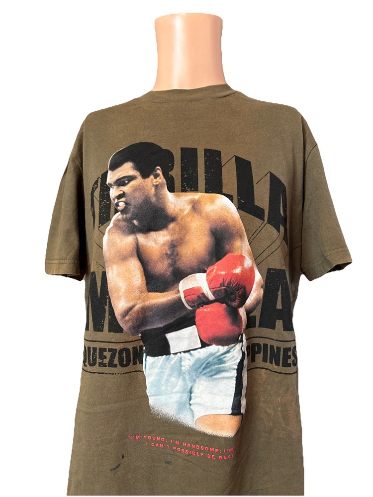 DISTRESSED Muhammad Ali X Shoe Palace Shirt Size Large Olive Green Limited