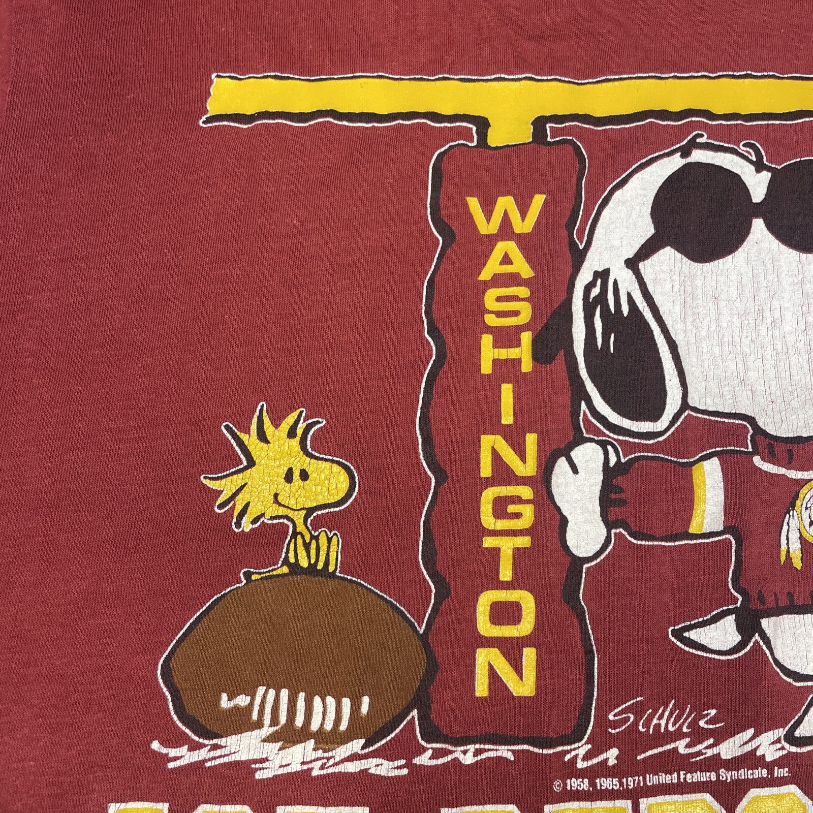 Vintage Snoopy Joe Cool Washington Redskins T Shirt Artex USA Medium gallery