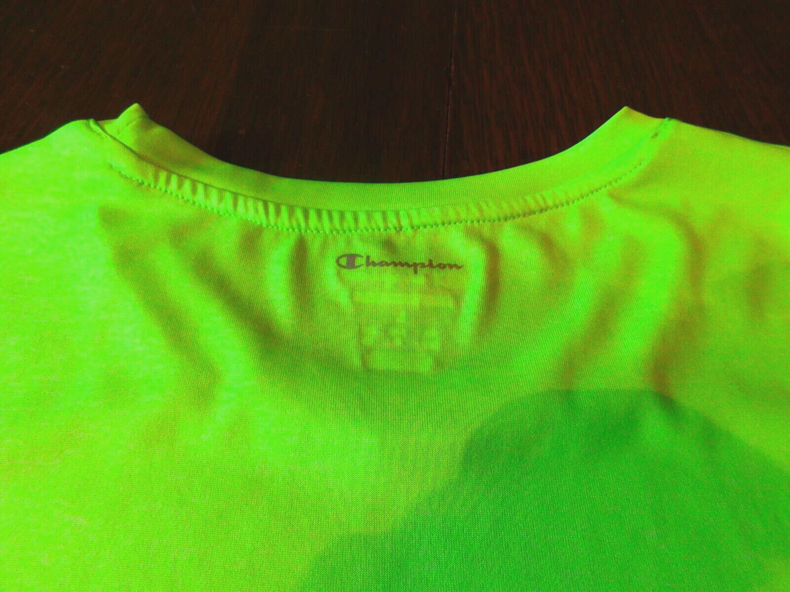 Champion Men Double Dry Performance Tee Shirt Moisture Wicking small Neon Lime