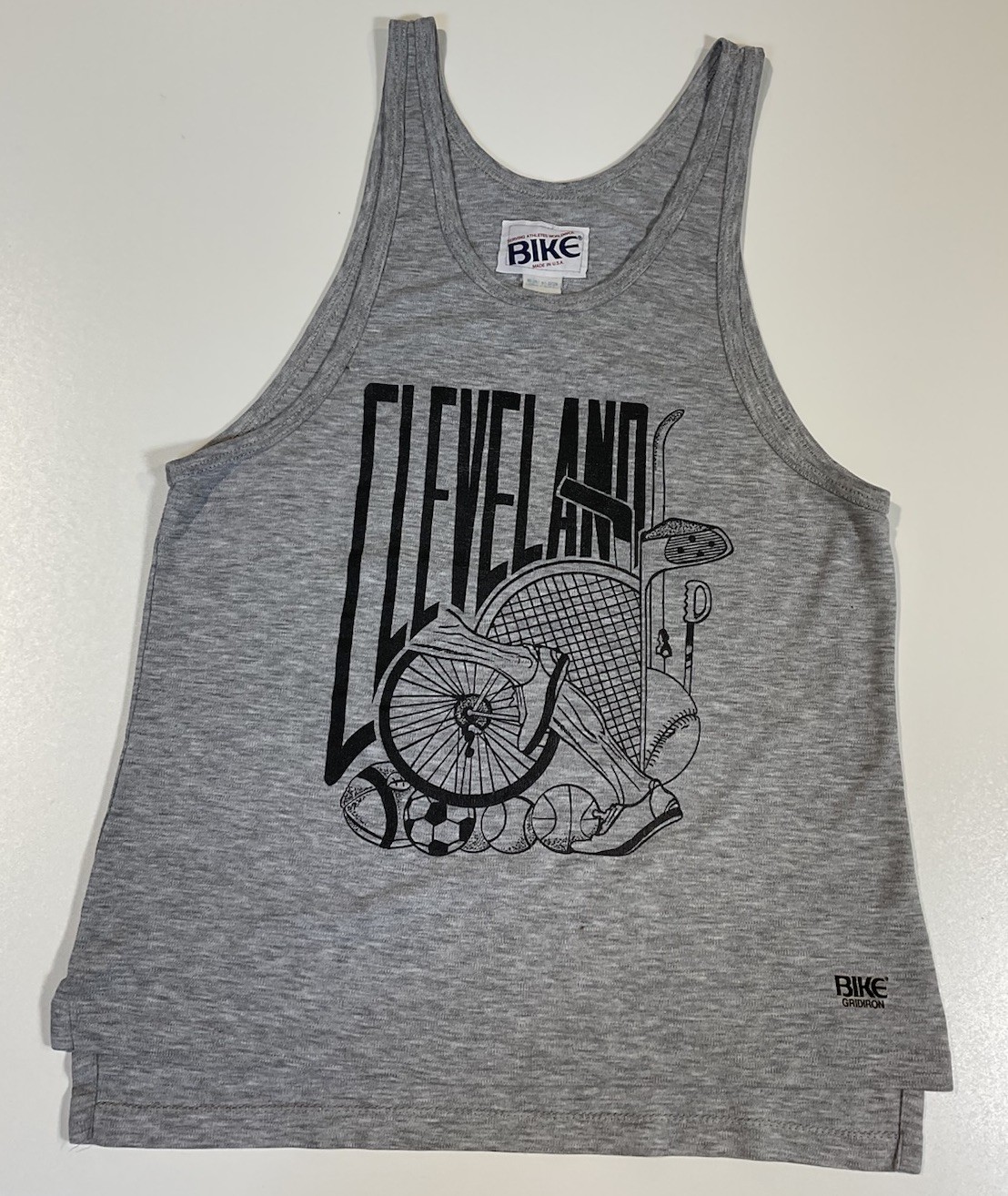 Vintage Cleveland Tank Top Sz L Sports Bike Gridiron Made In USA 90s gallery
