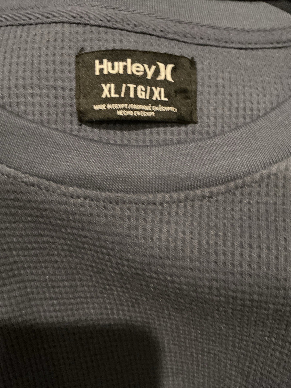 Hurley Men’s XL Blue Waffle Knit Thermal Long Sleeve Shirt gallery