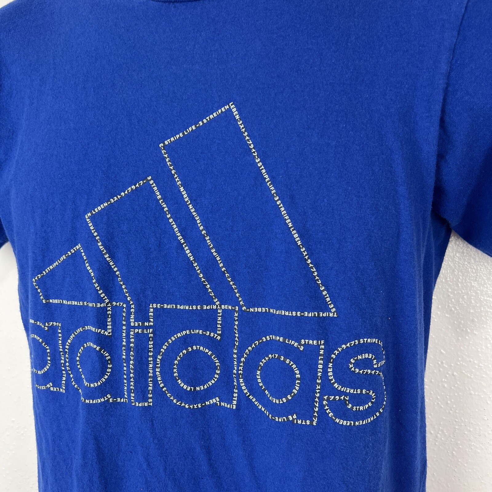Adidas Shirt Men Small Blue Logo Graphic Short Sleeve Active Casual Go-To Tee gallery