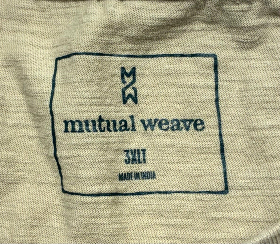 Mutual Weave Men's 3XLT Crew Neck Beige Pocket T-Shirt Short Sleeve Pre-owned gallery