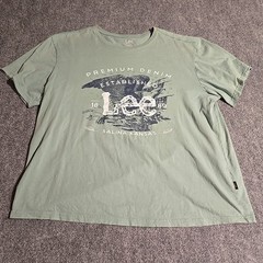 Lee Premium Denim Original Graphic T-Shirt Mens XL Green Short Sleeve Pullover