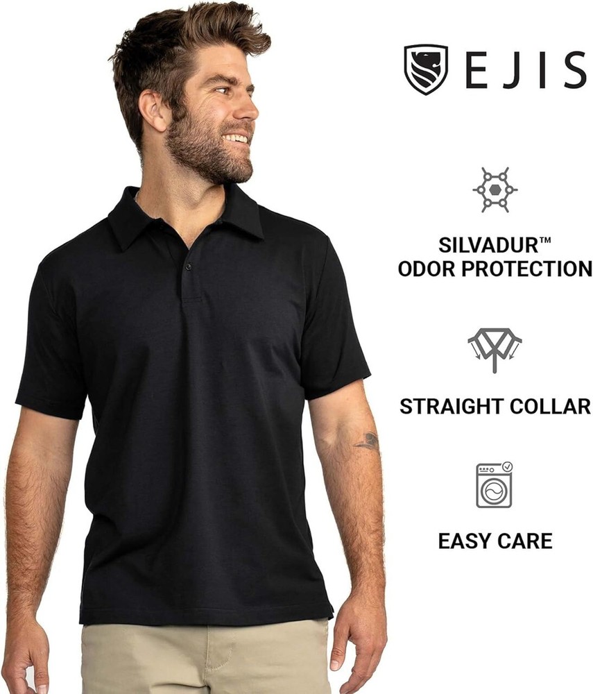 Ejis Men’s Regular Black Polo Shirt