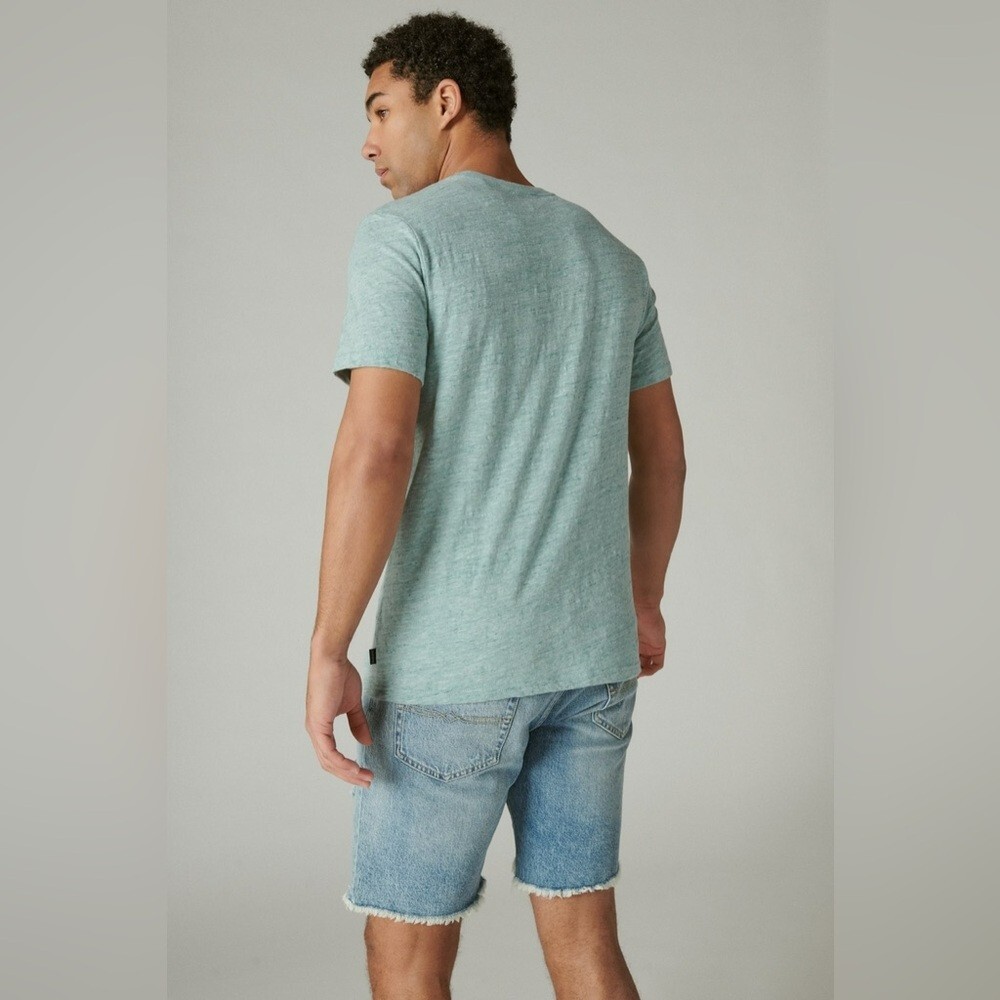 Lucky Brand Men’s Linen Blend Pocket Tee in Washed Green Size L gallery