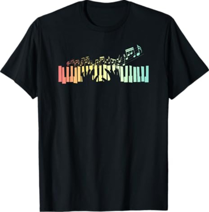Pianist Gift Idea Keyboards Music Notes Piano T-Shirt gallery
