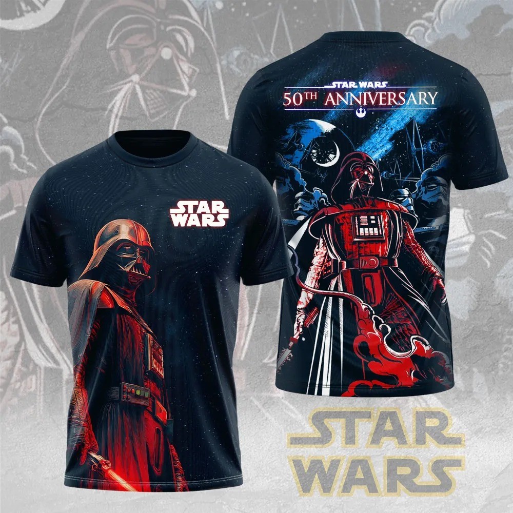 Star Wars 50th Anniversary Darth Vader Graphic T-Shirt 3D All Size XS-6XL