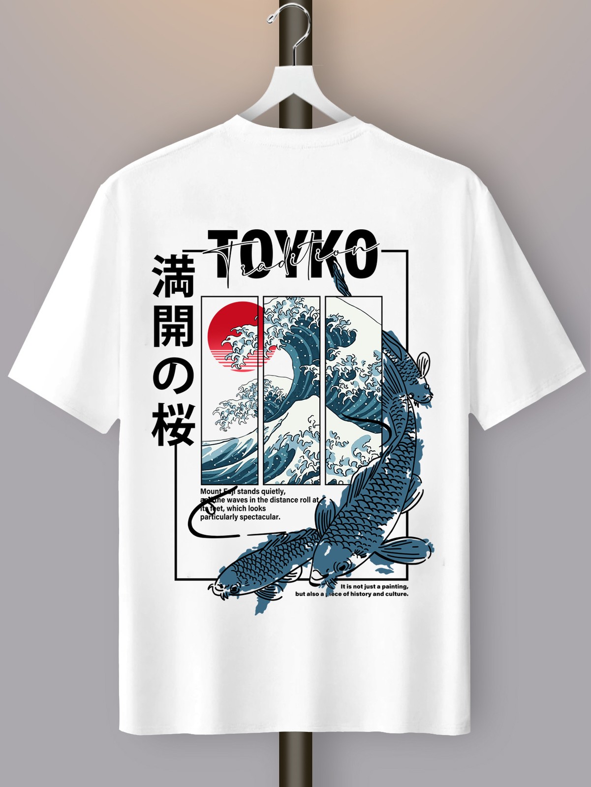 Kanagawa Wave Koi Fish T Shirt Japanese Art Graphic Streetwear Casual Tee gallery